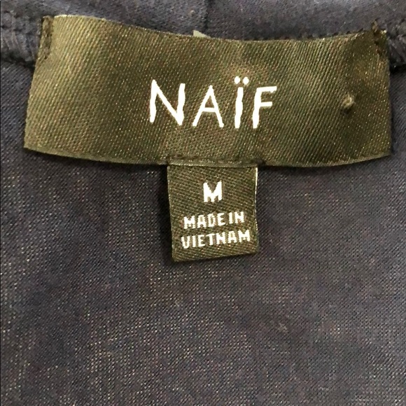 NAIF double layer look shirt top blue white - Picture 3 of 5